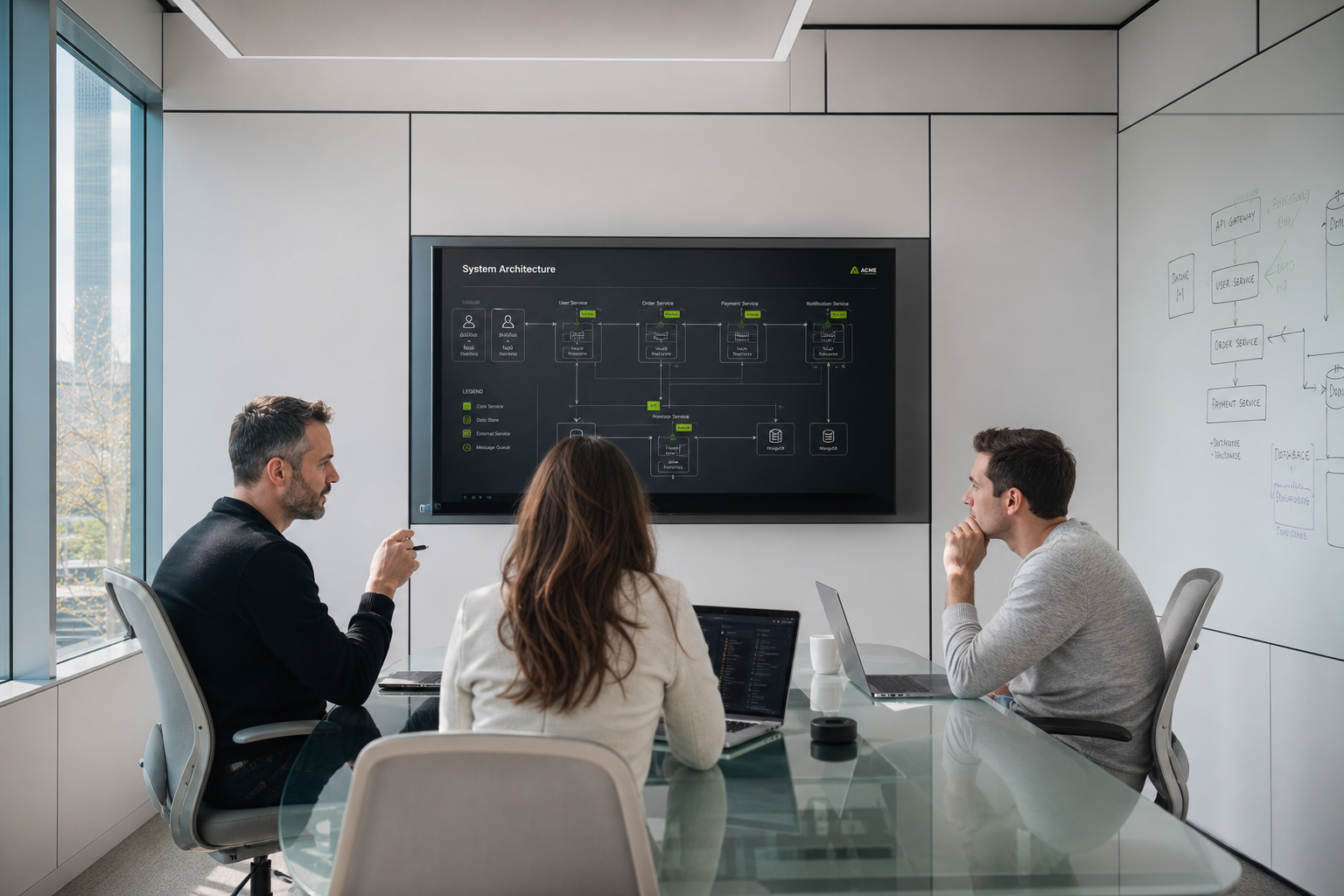 GASHP LTD engineering team coordinating software strategy around a tactical planning board
